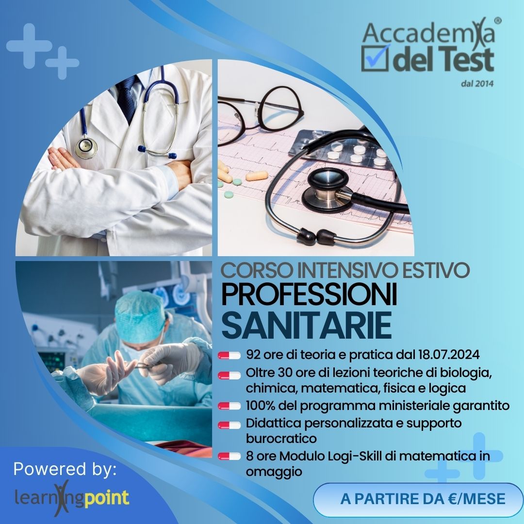 Corso Professioni Sanitarie Intensivo Estivo – Corso di preparazione ai test d’ammissione a Bari e Online