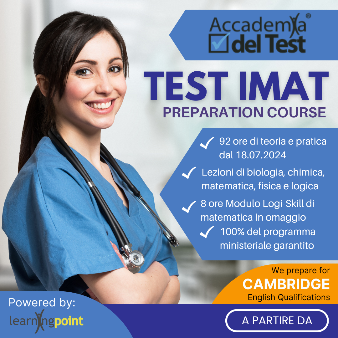 Corso Medicina in Inglese IMAT Intensivo Estivo – Corso di preparazione ai test d’ammissione a Bari e Online
